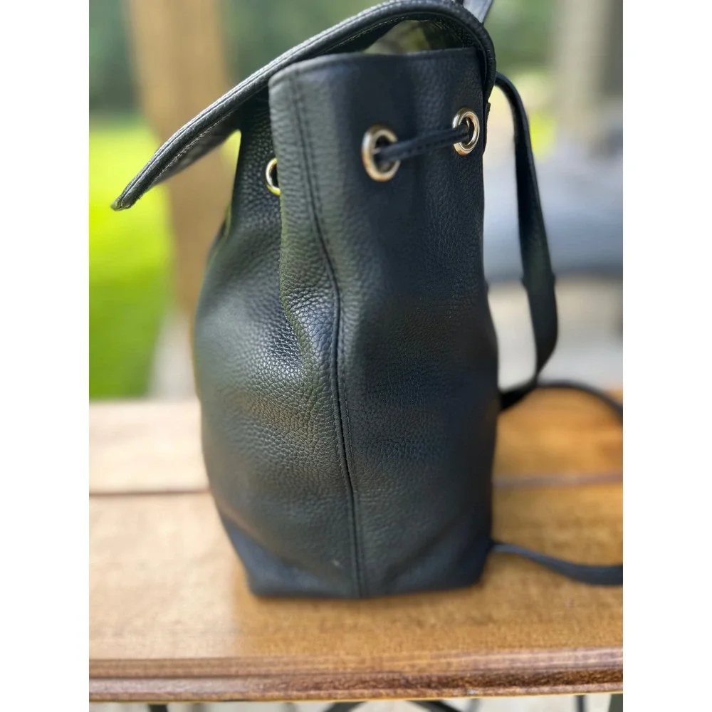 Kate Spade NY Mulberry Street Breezy Black Pebbled Leather Designer Backpack